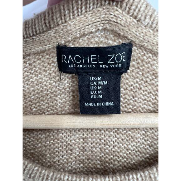 Rachel Zoe Tie Back Crew Neck Maxi Sweater Dress Medium Camel Brown Minimalist - Picture 4 of 5
